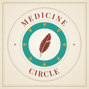 Medicine Circle Logo with Feather inside